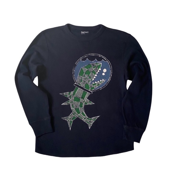 Set of 3 Gap Crewneck Graphic Print Long Sleeve Tees Size Medium - Picture 7 of 9